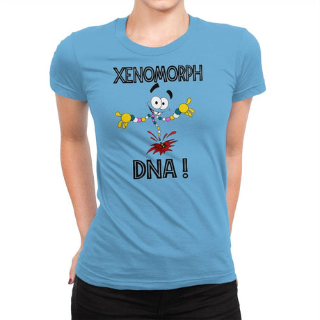 Alien DNA - Womens Premium T-Shirts RIPT Apparel Small / Turquoise