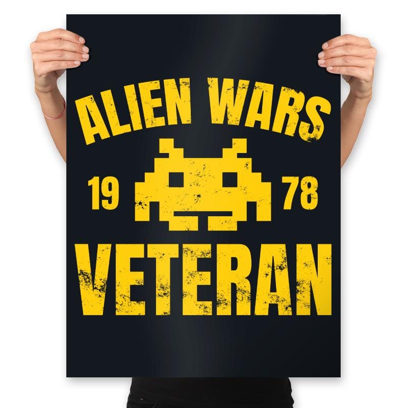 Alien Wars Veteran - Prints Posters RIPT Apparel 18x24 / Black