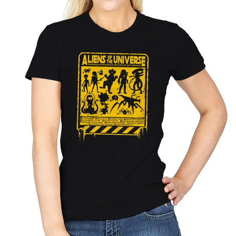 Aliens of the Universe - Womens T-Shirts RIPT Apparel Small / Black