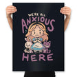 All Anxious Here - Prints Posters RIPT Apparel 18x24 / Black