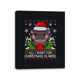 All I Want for Christmas is Moo - Canvas Wraps Canvas Wraps RIPT Apparel 11x14 / Black