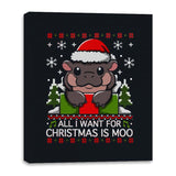 All I Want for Christmas is Moo - Canvas Wraps Canvas Wraps RIPT Apparel 16x20 / Black