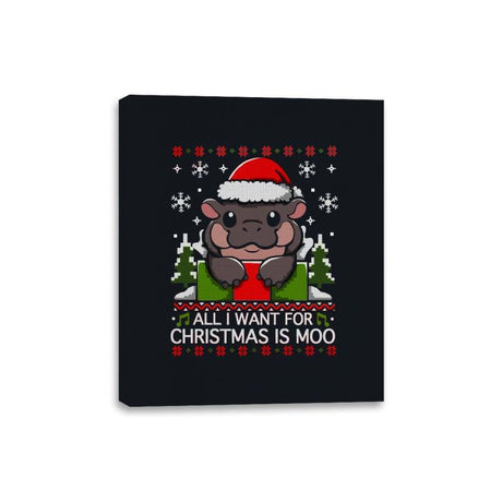 All I Want for Christmas is Moo - Canvas Wraps Canvas Wraps RIPT Apparel 8x10 / Black