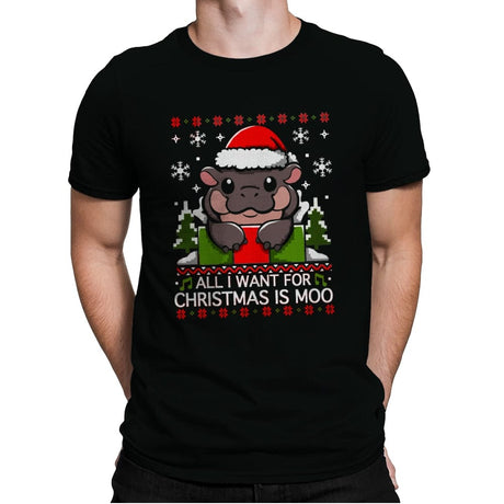 All I Want for Christmas is Moo - Mens Premium T-Shirts RIPT Apparel Small / Black