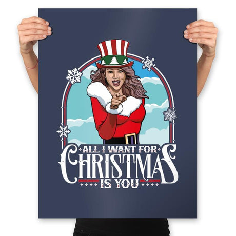 All I Want For Christmas Is You! - Prints Posters RIPT Apparel 18x24 / Navy