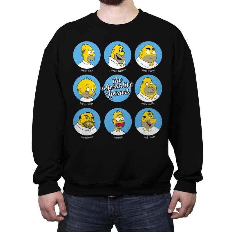 Alternative Homers - Crew Neck Sweatshirt Crew Neck Sweatshirt RIPT Apparel Small / Black