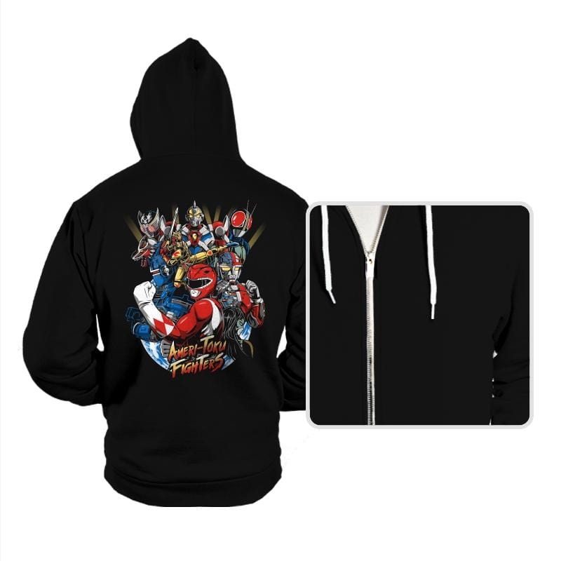 Ameri-Toku Fighters - Hoodies Hoodies RIPT Apparel Small / Black