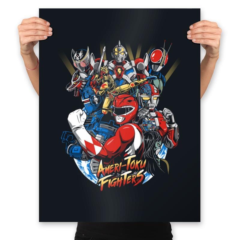 Ameri-Toku Fighters - Prints Posters RIPT Apparel 18x24 / Black