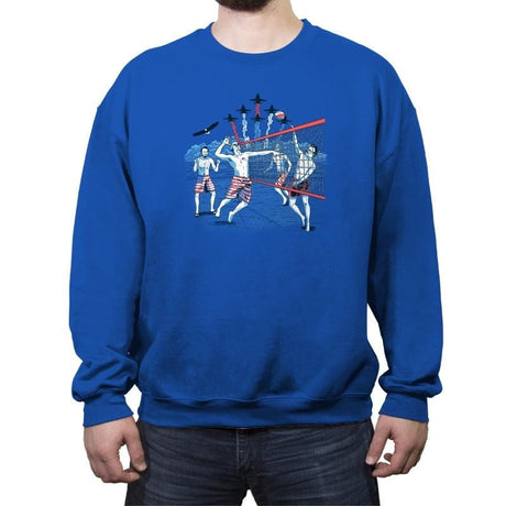 American Beach Volleyball - Crew Neck Sweatshirt Crew Neck Sweatshirt RIPT Apparel Small / Royal