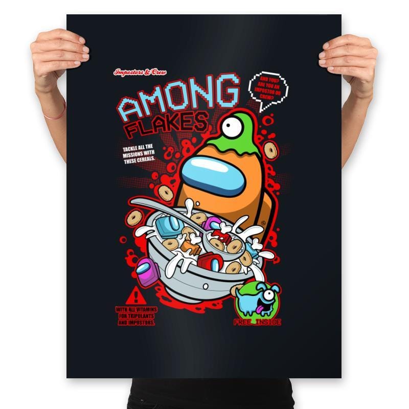 Among Flakes - Prints Posters RIPT Apparel 18x24 / Black