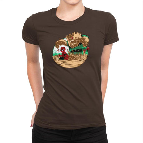 An Amazing Sand Castle - 80s Blaarg - Womens Premium T-Shirts RIPT Apparel Small / Dark Chocolate