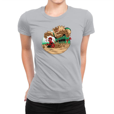 An Amazing Sand Castle - 80s Blaarg - Womens Premium T-Shirts RIPT Apparel Small / Silver