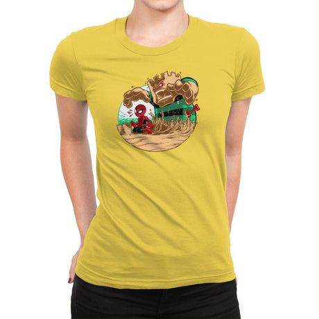 An Amazing Sand Castle - 80s Blaarg - Womens Premium T-Shirts RIPT Apparel Small / Vibrant Yellow