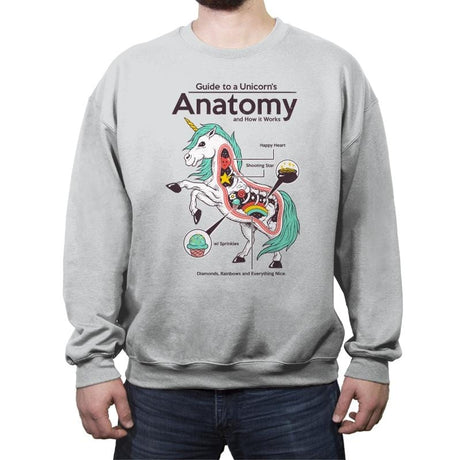 Anatomy of a Unicorn - Crew Neck Sweatshirt Crew Neck Sweatshirt RIPT Apparel Small / Sport Gray