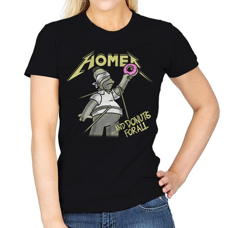 And Donuts for All - Womens T-Shirts RIPT Apparel Small / Black