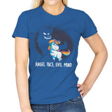 Angel Face Evil Mind - Womens T-Shirts RIPT Apparel Small / Royal