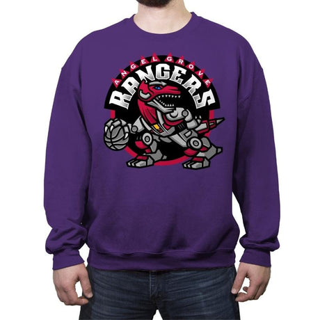 Angel Grove Rangers - Crew Neck Sweatshirt Crew Neck Sweatshirt RIPT Apparel Small / Purple