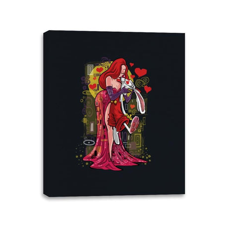 Animated Kiss - Canvas Wraps Canvas Wraps RIPT Apparel 11x14 / Black