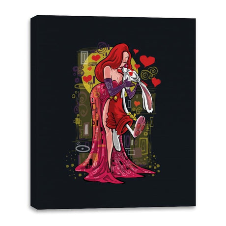 Animated Kiss - Canvas Wraps Canvas Wraps RIPT Apparel 16x20 / Black