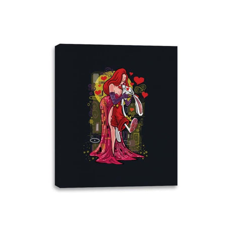 Animated Kiss - Canvas Wraps Canvas Wraps RIPT Apparel 8x10 / Black