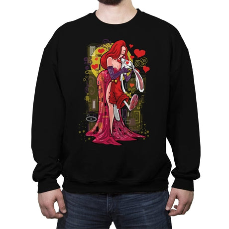 Animated Kiss - Crew Neck Sweatshirt Crew Neck Sweatshirt RIPT Apparel Small / Black