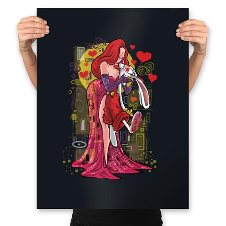 Animated Kiss - Prints Posters RIPT Apparel 18x24 / Black