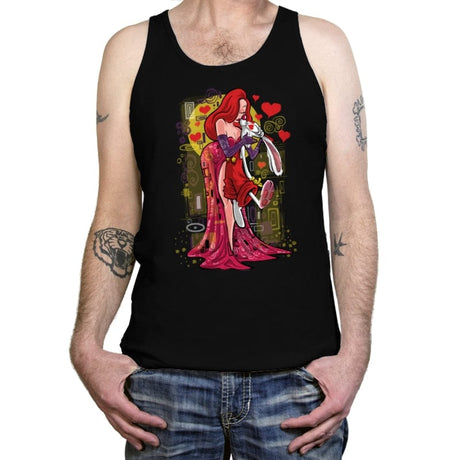 Animated Kiss - Tanktop Tanktop RIPT Apparel X-Small / Black