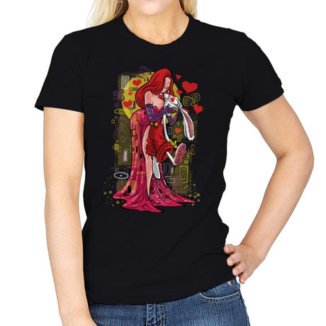 Animated Kiss - Womens T-Shirts RIPT Apparel Small / Black