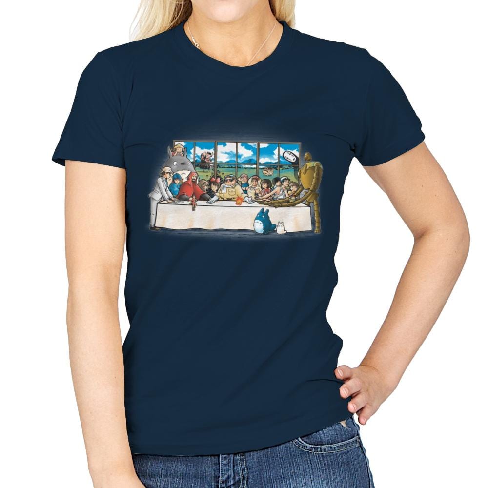 Anime Dinner - Womens T-Shirts RIPT Apparel Small / Navy