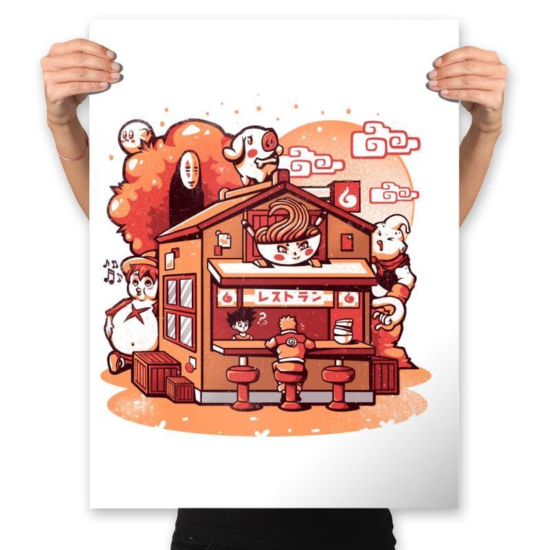 Anime Ramen Shop - Prints Posters RIPT Apparel 18x24 / White