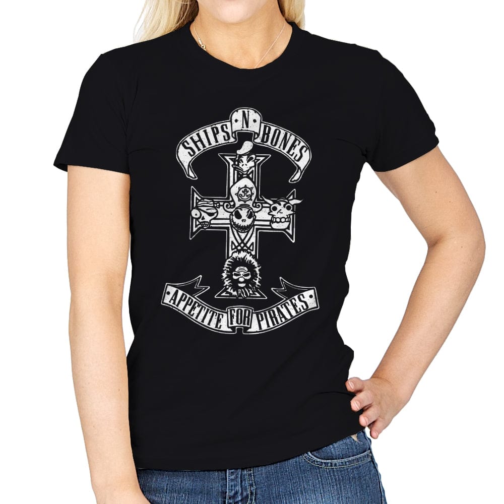 Appetite For Pirates - Womens T-Shirts RIPT Apparel Small / Black