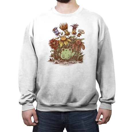 April Showers Bring Strange Flowers - Crew Neck Sweatshirt Crew Neck Sweatshirt RIPT Apparel Small / White