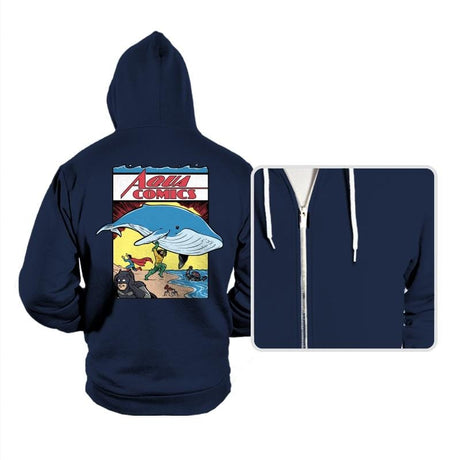 Aqua Comics #1 - Hoodies Hoodies RIPT Apparel Small / Navy