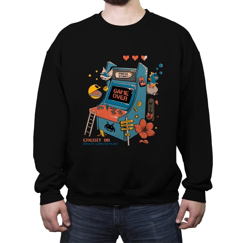 Arcade Game Remix - Crew Neck Sweatshirt Crew Neck Sweatshirt RIPT Apparel Small / Black