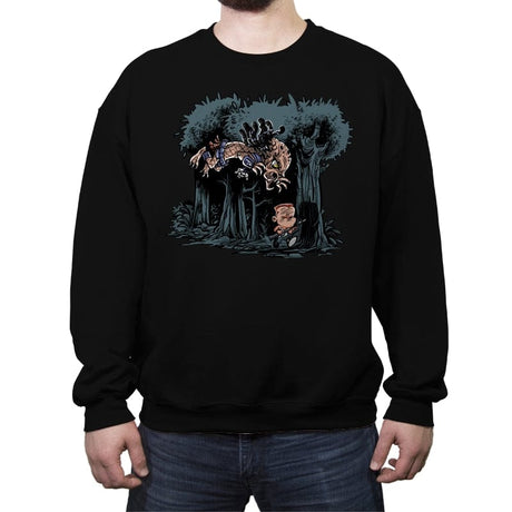 Arnie and Predator - Crew Neck Sweatshirt Crew Neck Sweatshirt RIPT Apparel Small / Black