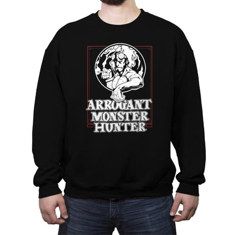 Arrogant Monster Hunter - Crew Neck Sweatshirt Crew Neck Sweatshirt RIPT Apparel Small / Black