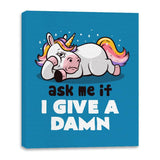 Ask Me If I Give a Damn - Canvas Wraps Canvas Wraps RIPT Apparel 16x20 / Sapphire