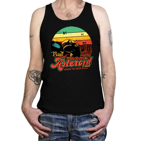 Asteroid Field - Tanktop Tanktop RIPT Apparel X-Small / Black