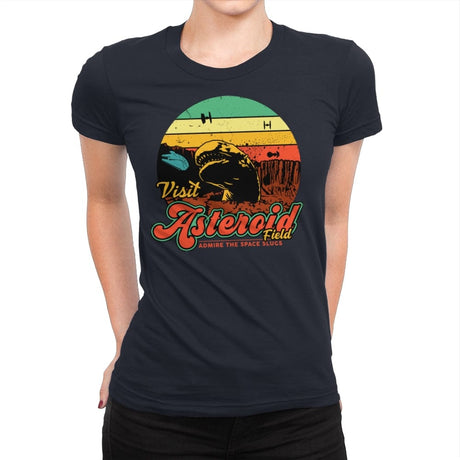 Asteroid Field - Womens Premium T-Shirts RIPT Apparel Small / Midnight Navy