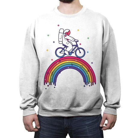 Astrorainbow - Crew Neck Sweatshirt Crew Neck Sweatshirt RIPT Apparel Small / White