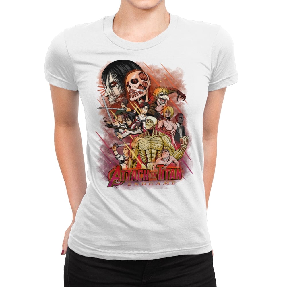 Attack On Titan Endgame - Womens Premium T-Shirts RIPT Apparel Small / White