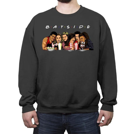 B-A-Y-S-I-D-E - Crew Neck Sweatshirt Crew Neck Sweatshirt RIPT Apparel Small / Charcoal