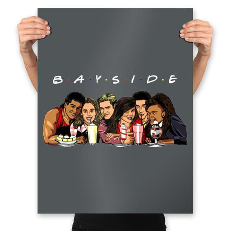 B-A-Y-S-I-D-E - Prints Posters RIPT Apparel 18x24 / Charcoal