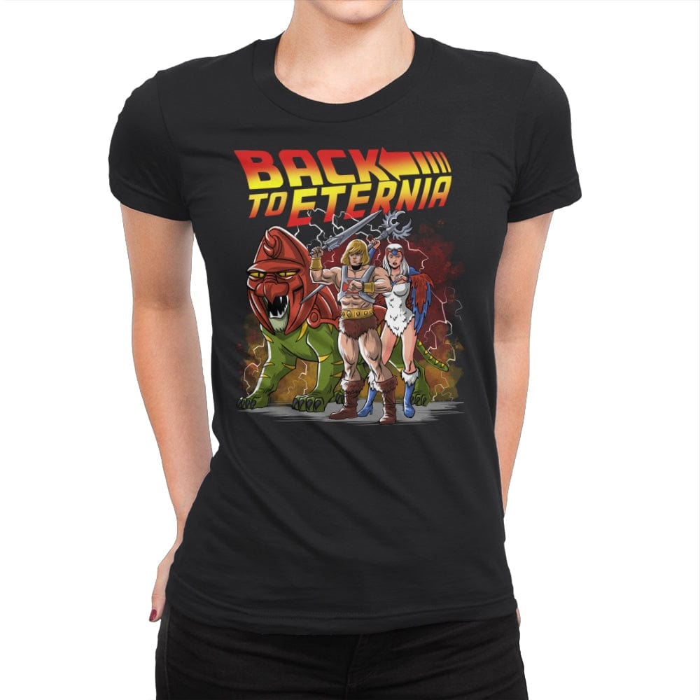 Back to Eternia - Womens Premium T-Shirts RIPT Apparel Small / Black