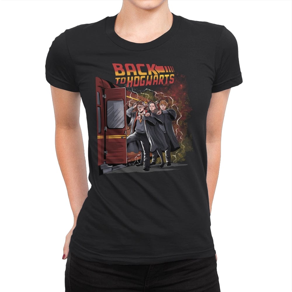 Back to Hogwarts - Womens Premium T-Shirts RIPT Apparel Small / Black