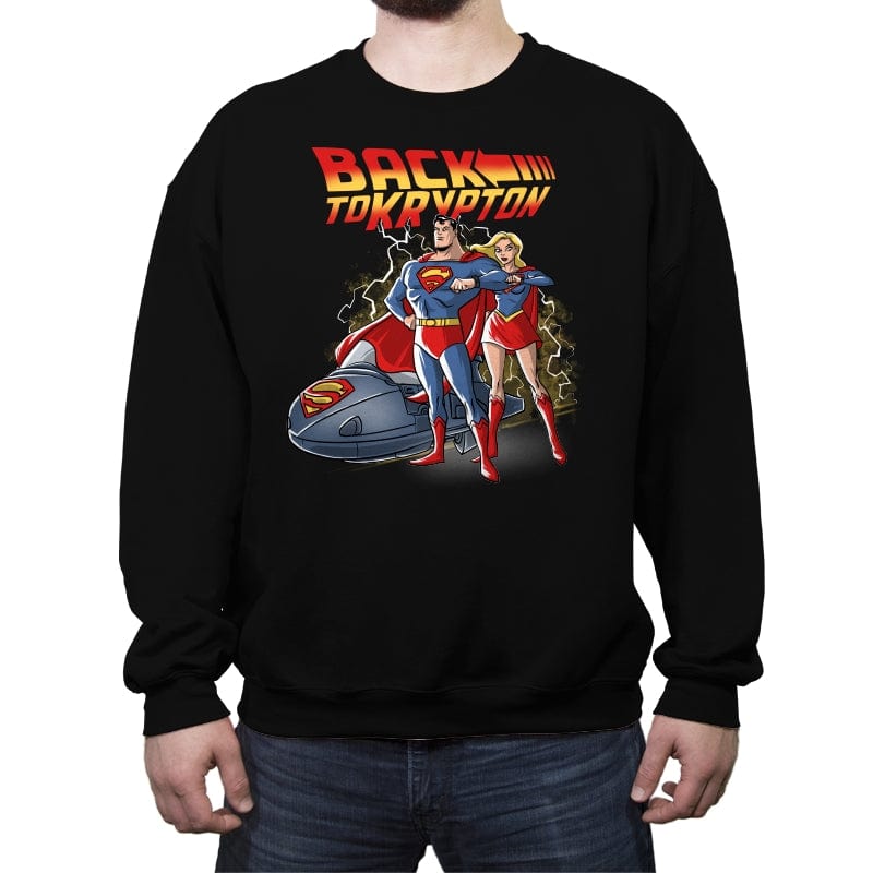 Back to Krypton - Crew Neck Sweatshirt Crew Neck Sweatshirt RIPT Apparel Small / Black