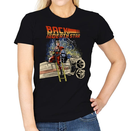 Back to the Death Star - Womens T-Shirts RIPT Apparel Small / Black