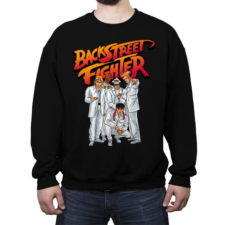 Backstreet Fighter - Crew Neck Sweatshirt Crew Neck Sweatshirt RIPT Apparel Small / Black