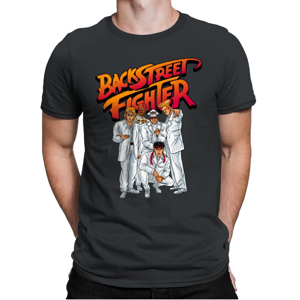 Backstreet Fighter - Mens Premium T-Shirts RIPT Apparel Small / Heavy Metal