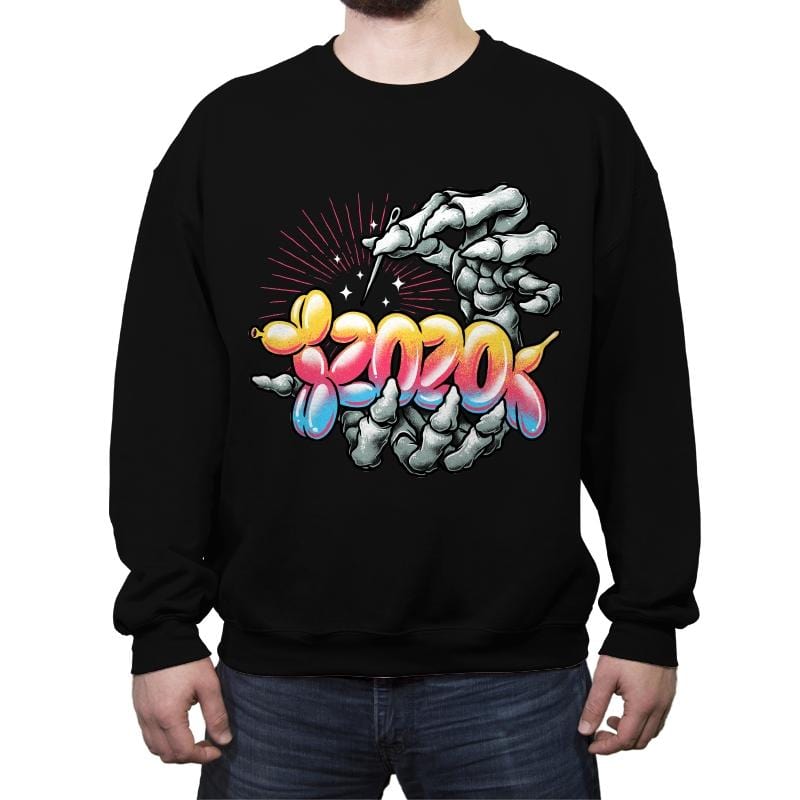 Balloon Burst - Crew Neck Sweatshirt Crew Neck Sweatshirt RIPT Apparel Small / Black